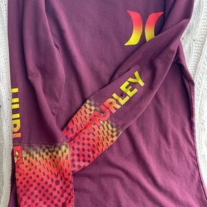 Hurley Burgundy Long Sleeve with Yellow and Red Details